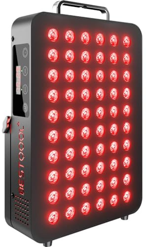 BestQool Red Light Therapy, Dual Chip Elite Grade LED Red Infrared Light Panel with Near-Infrared Light 660nm 850nm High Power Red Light Therapy Device at Home, Ideal for Body, Face, 105W (Black 60)