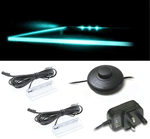 Set of 6 LED Glass Edge Lighting Clip in White [Energy Class A]