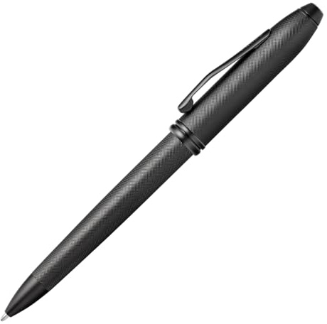Cross Townsend Kugelschreiber (Strichstärke M, Schreibfarbe: schwarz, nachfüllbar, inkl. Luxus Geschenkbox) Schwarz strukturiert | Eleganter Stift für müheloses Schreiben, gleichmäßiges Schreiben, zuverlässig und langlebig, inklusive Geschenkbox