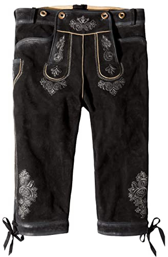 Stockerpoint Justin4 Pantalones de Piel para Traje Region, Negro Enfocado, 54 para Hombre
