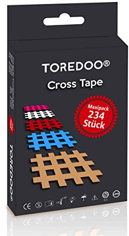 TOREDOO Cross Tape Gittertape Gitterpflaster 234 Stück Typ A - Akupunkturpflaster klein in 5 Farben