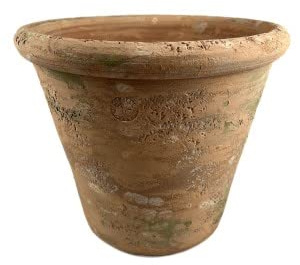 Hirsch Terracotta Vaso Caspo 35 cm Galestro Antik D-Aussen 35 cm D-Innen 31 cm Höhe 30 cm Rund Blumentopf Kräutertopf