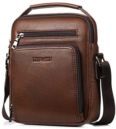 Naudamp Bolso de Hombro para Hombre, Moda Bolso de Mensajero de Cuero PU, Mochila de Ocio, Bolso de Viaje Deportivo al Aire Libre