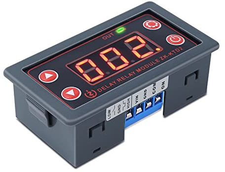 DONGKER Verzögerungs Modul DC 5V-30V Zeitschaltuhr Relais mit Digital LED Anzeige DC 12V 10A Verzögerungsrelai 0,1s-999mins Delay Relay Timer Modul