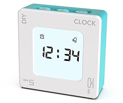 ThreeH Digitaler Wecker mit Schlummerfunktion Küchentimer Einfache Bedienung Flip Timer mit Stummschaltung Alarm Countdown Einstellung Blau