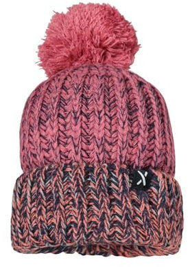 maximo Kids-Mütze mit Umschlag Pompon 55/-57 rotdorn