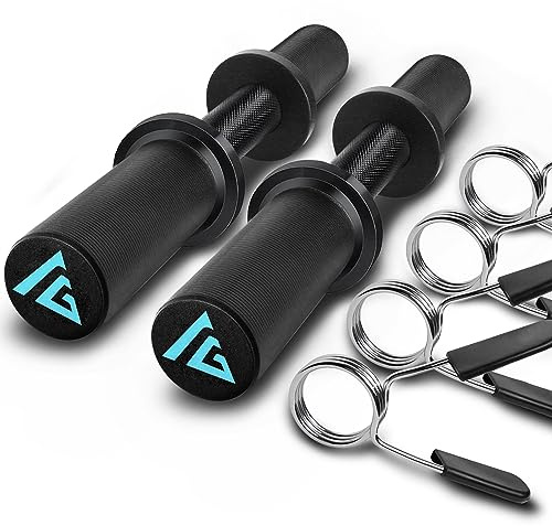 16 Olympic Dumbbell Handle, Dumbbell Bar for 2-inch Olympic Weight Plates, Loadable Dumbbells for Home Gym Strength Training, 2 Pair of Spring Collars Included