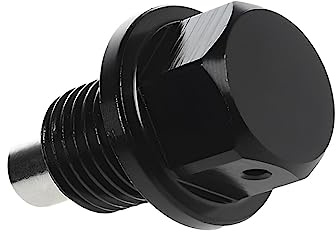 CGEAMDY Bullone di Scarico Dell'olio, Tappo di Scarico Dell'olio M14x1.5MM Vite Della Coppa Dell'olio con Magnete al Neodimio in Acciaio Inossidabile Universale Auto, Moto e Camion (Nero/M12x1.25cm)