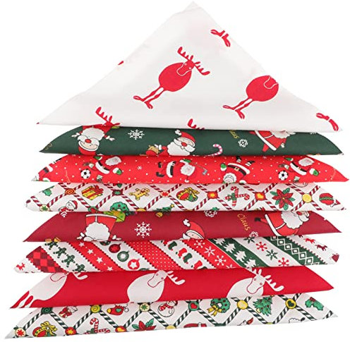 PRETYZOOM 8stücke Weihnachtlicher Baumwollstoff Für Patchwork Quilt Und Bastelarbeiten Mit Stoffquadrate Für DIY-projekte Scrapbooking Und Dekoration