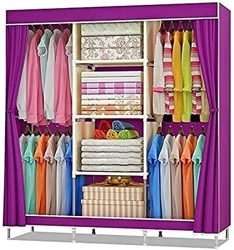 Tragbarer Kleiderschrank aus Stoff, Kleiderschrank, Schlafzimmer, großes Fassungsvermögen, Vliesstoff, faltbar, tragbar, Aufbewahrungsschrank für Kleidung, Schrank, 177 x 129 x 45 cm, tragba