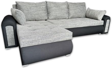 Ecksofa mit Schlaffunktion RELAX in grau-schwarz.