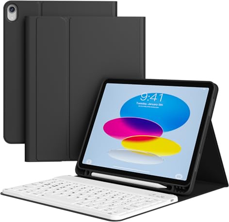 KVTVOU Keyboard Case for iPad 11. / 10. Generation 2025 2022, Black