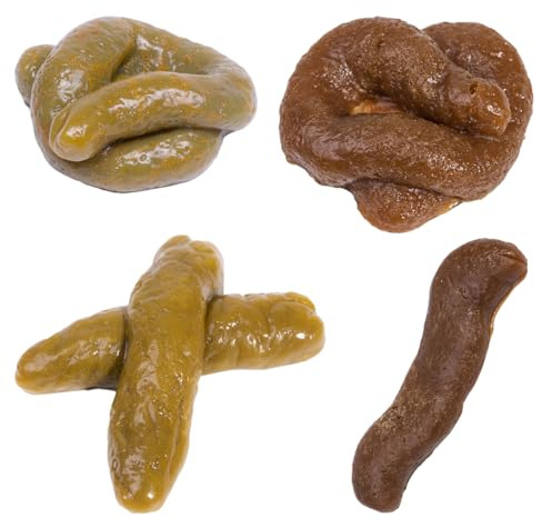 VYIBPDY Fake Kacke,4 Stücke Falsch Poop - Realistische Gefälschte Kackhaufen Turd - Kackhaufen Scherzartikel - Tricky Toys Prank Requisiten - Aprilscherz-Und Halloween-Streich-Requisiten Kacke