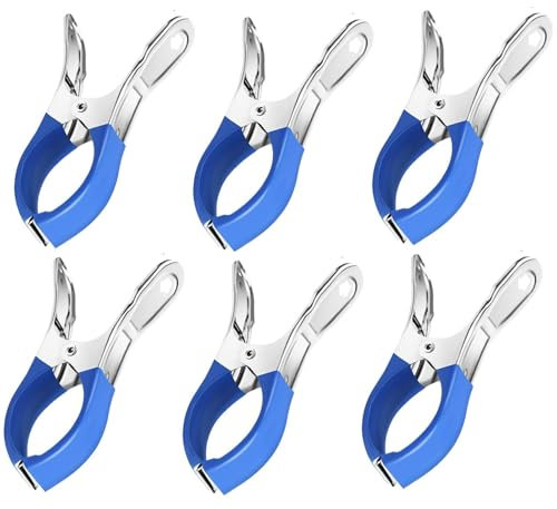 Lot De 6 Clips De Serrage pour Bâche De Piscine, Pinces À Ressort pour Colles, Piscine, Photographie, Serre-Joints À Ressort Pinces À Linge en Acier Inoxydable pour Collage, Photographie, Piscine