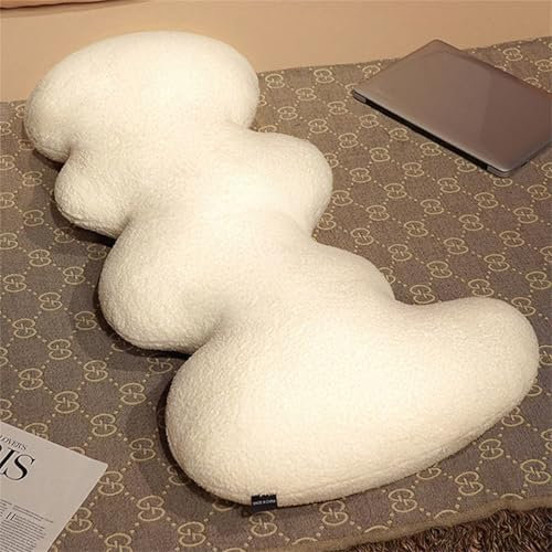 champracer Wolken Kuscheltier Kissen Plüschtier, Kuschelkissen Wolken Kissen, Kuschelkissen in Wolken Form, Wolken Kissen Throw, Dekokissen für Kinderzimmer Schlafzimmer (Weiß)
