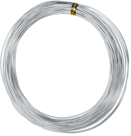 QUARKZMAN 18 Gauge 1mm Aluminiumdraht, 32,8 Ft(10m) Biegsamer Metall Draht Schmuck Basteldraht Perlen Armaturendraht für DIY Basteln Kränze Modellieren Florale Bonsai-Bäume, Silber