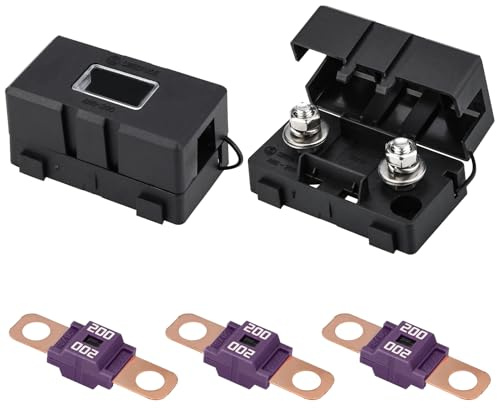 3 st Midi-säkringshållare med Midi-skruvar, 2 st ANS 12 V-58 V 50 A säkringshållare för bilar, lastbilar, byggfordon, bussar, husvagnar (200 A)