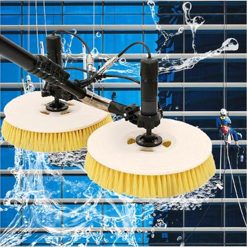 CSEDF-CRYP Solar Reinigen 7.5M, solar reinigungsbürste teleskop 29 m Wasserleitung 17 m Stromkabel, Doppelt Drehbarer Pv Anlage Reinigung (7.5M)