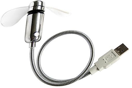 Holibanna 1 Pz Ventilatore A Collo D'Oca Con Timer Mini Ventilatore Con Luce USB LED Orologio Luce Mini USB Digitale Portatile Con