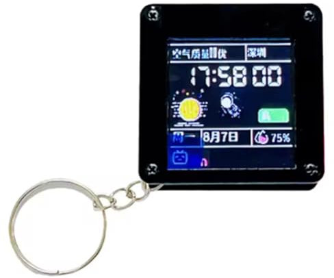 Muyilanc Mini Televisor Portátil ESP32 C3 de 1,44 Pulgadas con Pantalla LCD de Escritorio, Estación Meteorológica LVGL, Animación GIF y Álbumes de Fotos.