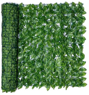 YUANYIYS 0,5 x 3 metri di edera artificiale, siepe finta per la decorazione di interni ed esterni, schermo con foglie verdi per balcone, giardino e parete