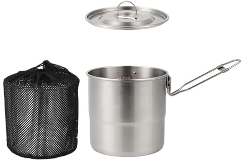 Fahoujs Pentole da Cucina Versatili per Esterni Pentole Campeggio in Acciaio Inossidabile Appeso Sicuro per Affidabilità Pasti nella Selvaggia Durevolezza Pentola Campeggio in Acciaio