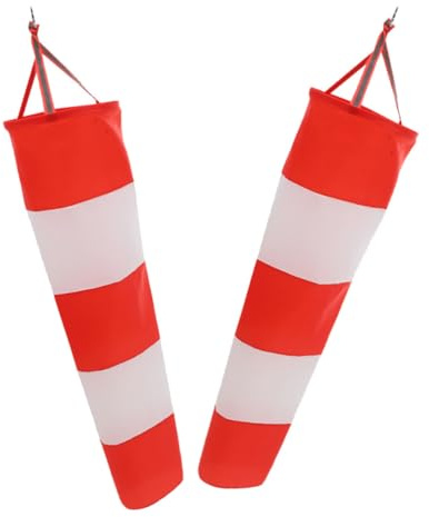 LALADEFIEE 2 Stück Windsackflagge aus Oxfordstoff Leichte Garten Deko zum Aufhängen Robuste Windsäcke für Außenbereich Rot für Gartendekoration