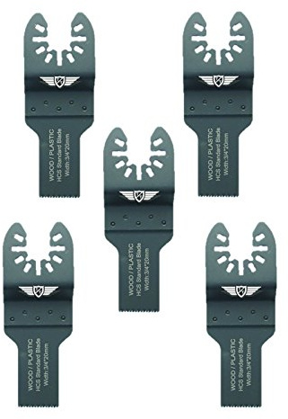 TopsTools 5pcs FA20F_5 20mm Fine Tooth Fast Fit Multitool Blades | Compatible with DeWalt Stanley BLACK+DECKER Bosch Fein (Non-StarLock) Makita Milwaukee Parkside Ryobi Worx (Fast Change)