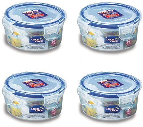 LOCK & LOCK HPL932 Round Water Tight Food Container Snack Box, Plastic, Clear