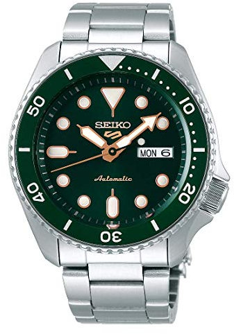 Seiko SRPD63K1 Five - Orologio sportivo da uomo, meccanico automatico, modello di distribuzione limitata, colore verde, sport, Sport