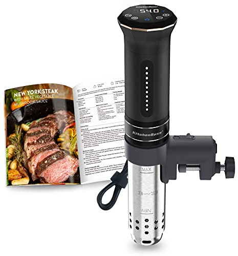 KitchenBoss Sous Vide Garer G300 Stick Präzisionskocher • Timerfunktion • 3D Zirkulation • Präziser Temperatureinstellung • IPX7 Wasserdicht • LED Touch-Display Immersion Tauchzikulator