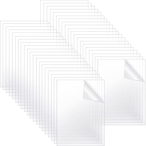 Queekay 40 Pcs 4 x 6 Inch Clear Acrylic Sheet 0.04'' Thick Plastic Blank Acrylic Panels with Protective Paper for Craft Projects Signs Display Cases DIY Projects Picture Frame Wedding Table Numbers