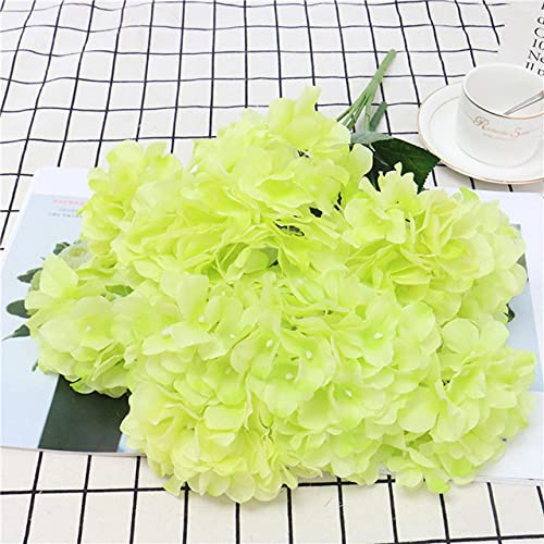 LIJUCAI Grande mazzo di 6 fiori artificiali Mazzo di fiori di seta Ortensia Bouquet da sposa Fiori finti Decorazioni per la casa Fiore da parete Regalo di Natale, verde