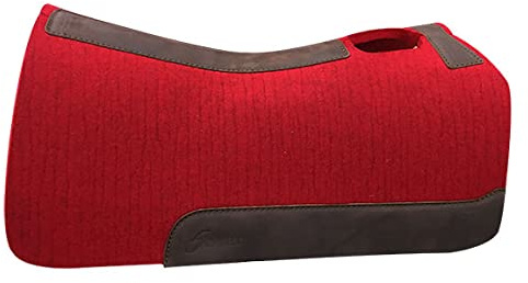 5 Star Equine The Barrel Racer Western Horse Contoured Saddle Pad 30x28- Red, 3/4 Thick