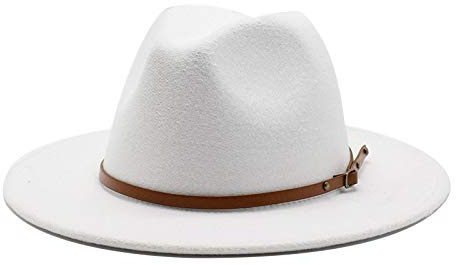 QBQZXAOSOWH Fedora Trilby Grüner Fedorahut Hut Mit Breiter Krempe Herren Und Damen Filzhut Panama Jazz Fedora 56-58Cm 15