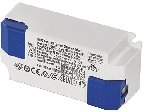EMOS Transformateur LED à intensité variable Triac 14 W, 200-350 mA, 25-40 V DC, Driver à tension constante, pilote, transformateur pour spots LED encastrables et plafonniers EMOS NEXXO, variateur,