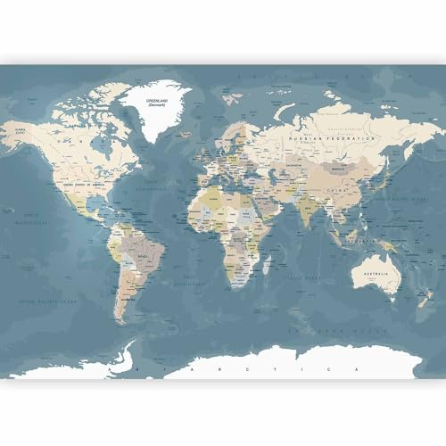 murando PREMIUM Fotomurales Mapamundi 350x256 cm Papel pintado | tejido no tejido Decoración de Pared decorativos Murales moderna de Diseno Fotográfico Mapa del mundo