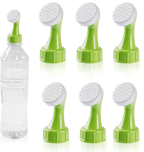 AWAVM 6 Pack Bottle Top Sprinkler DIY Small Plastic Watering Can Plant Waterers Suitable for Drinking Bottles Seed Seedling Garden Irrigation