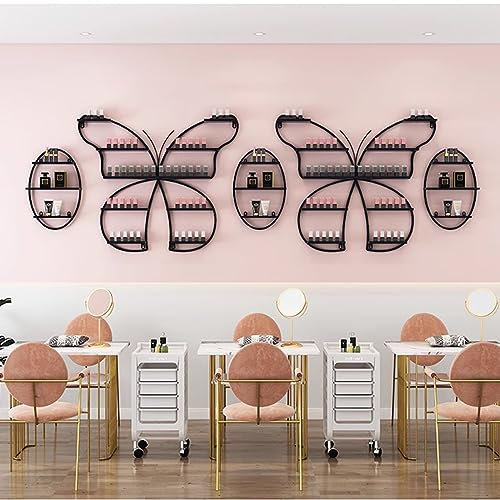 Expositor Esmaltes de Uñas, Soporte de Esmalte de Uñas de Hierro, Sostiene Botellas de Esmalte de Uñas, Soporte de Pared de Estante de Esmalte de Uñas