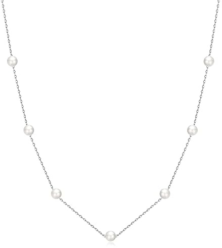 Philip Jones Silver Plated Pearl Chain Necklace