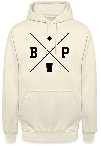 Spreadshirt Bierpong Logo Geschenkidee Unisex Hoodie, M, Vanille-Milchshake