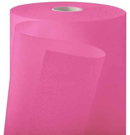 Longing Home Tischdeckenrolle, 1.1 × 30M, Dunkelrosa | Stoffähnliche Tischdecke Rolle aus Vlies – für Geburtstag, Party, Vereinsfeier, Hochzeit, Jugendweihe, Taufe & festliche Deko
