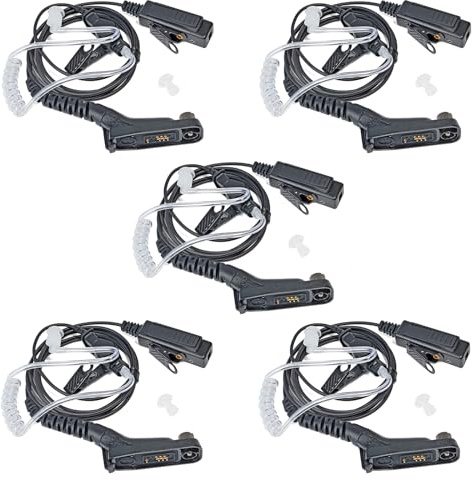 HYSHIKRA Acoustic Tube Earpiece Headset with Mic PTT | Compatible with Motorola DP3400 DP4400 DP4800 DGP4150 XiR-P8200 Xpr-6300 Multi Pin Two Way Radio