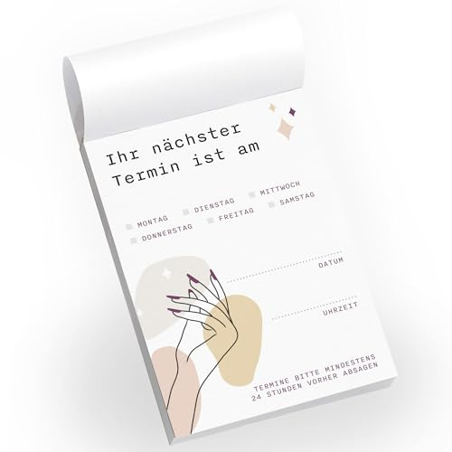 Primus Print Terminblocks - Terminzettel - Terminkarten für Kunden und Patienten - A7-50 Blatt - starkes Papier Arztpraxis Kosmetik Tierarzt Friseur Zahnarzt (25, Maniküre)