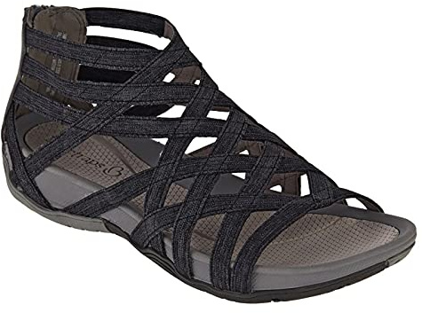 Sandales Spartiate Femme été Gladiateur Orthopédique Sandales Compensées Sandales avec Fermeture éclair Chaussures Confort Spartiates Bout ouvert Sandale pour Trekking, Voyages Outdoor Plage Randonnee