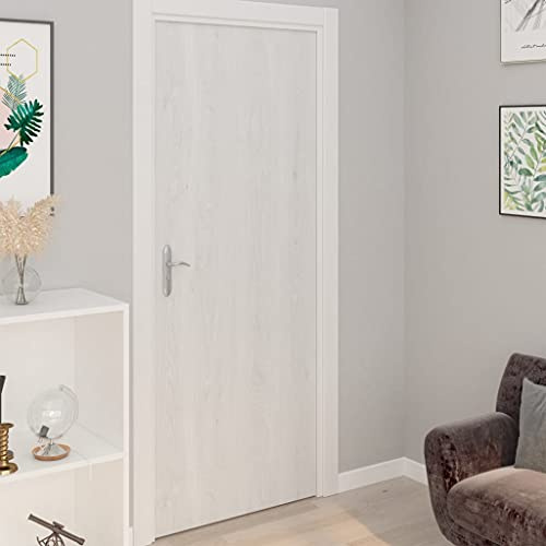Sufrk Selbstklebende Türfolien 2 STK. Weißes Holz 210 x 90 cm PVC Klebefolie Holzoptik MöBelfolie