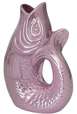 Giftcompany - Vase, Karaffe - Monsieur Carafon - Fisch - Steingut - Farbe: Rainbow Violett - (BxTxH): 21 x 12 x 31 cm - Größe: L