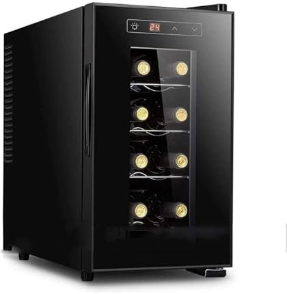 70W Electronic Wine Cooler, 8 Bottle Digital Display Freestanding Refrigerator Quiet Fridge, 8-18℃ Control, Small Bar Wine Cellar, for Home, Office, Bar, Hotel