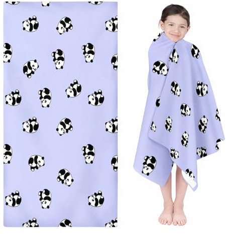Qiqumax Cartoon Panda Strandtuch 90x180 cm Badetuch Strandlaken Handtücher 50x100cm Für Fitness Outdoor Badetuch Groß 100x200cm Microfaser Handtücher Handtuch (3,100 x 200 cm)