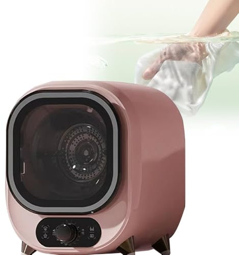 ELIKBH Mini Sèche Linge, Petit Sèche-Linge à Condensateur Portable, 5 Modes de séchage, Charge de 0,8 kg, Mini Sèche Linge Électrique Portable, pour Une Utilisation sur Table Mur(Pink)